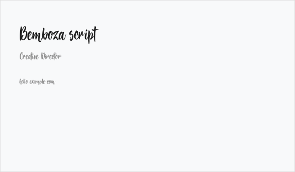 Bemboza script Business Card
