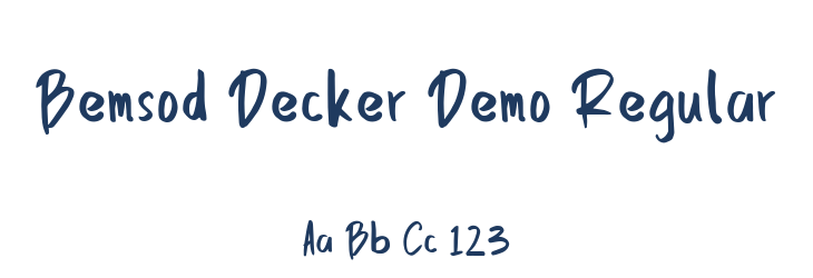 Bemsod Decker Demo Regular Font Preview