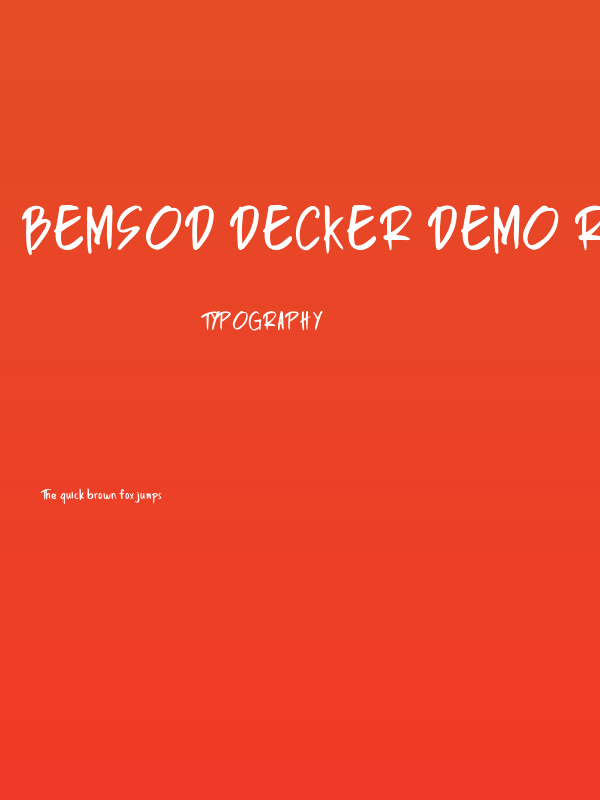 Bemsod Decker Demo Regular Poster