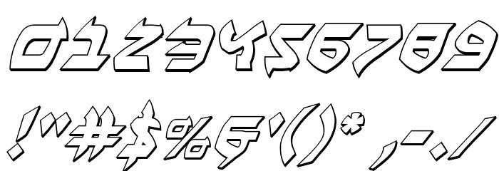 Ben-Zion 3D Italic Font OTHER CHARS