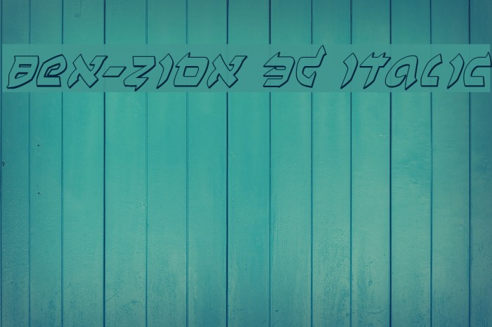Ben-Zion 3D Italic Font examples