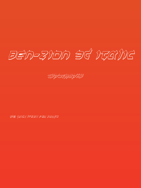 Ben-Zion 3D Italic Poster