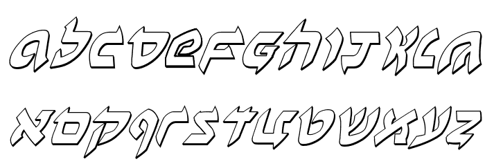 Ben-Zion 3D Italic Font LOWERCASE