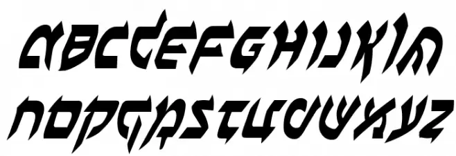 Ben-Zion Condensed Italic फ़ॉन्ट अपरकेस