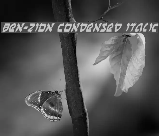 Ben-Zion Condensed Italic Font examples