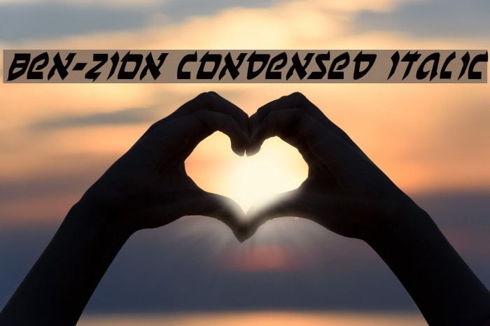 Ben-Zion Condensed Italic Font examples