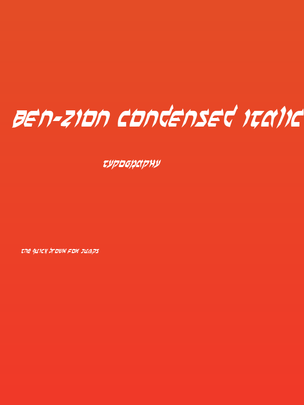 Ben-Zion Condensed Italic Poster