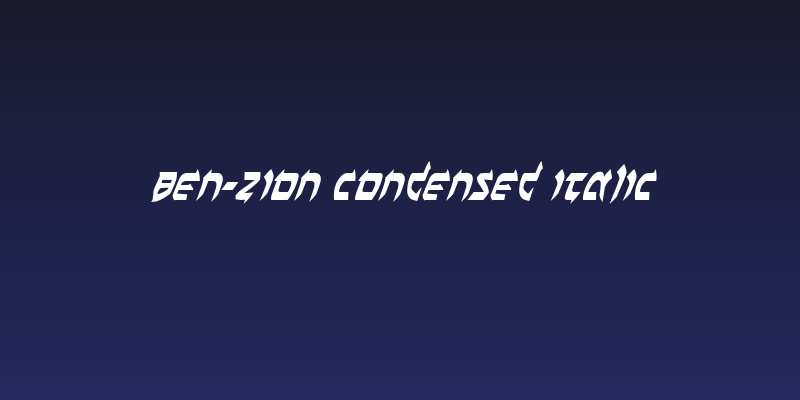 Ben-Zion Condensed Italic Social Header