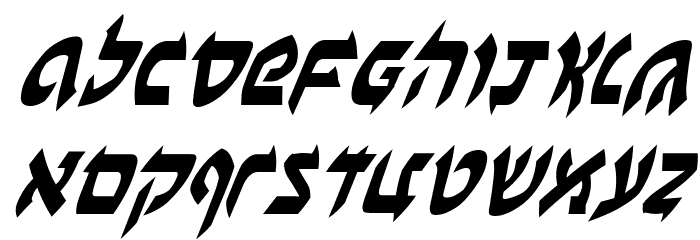 Ben-Zion Condensed Italic Font LOWERCASE
