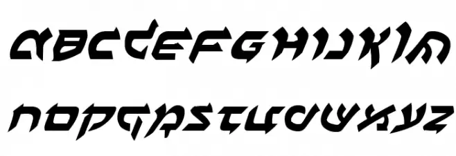 Ben-Zion Expanded Italic Font Litere mari