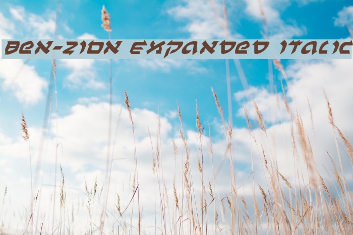 Ben-Zion Expanded Italic Font examples
