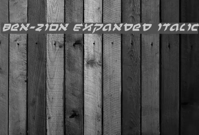 Ben-Zion Expanded Italic Schriftart examples