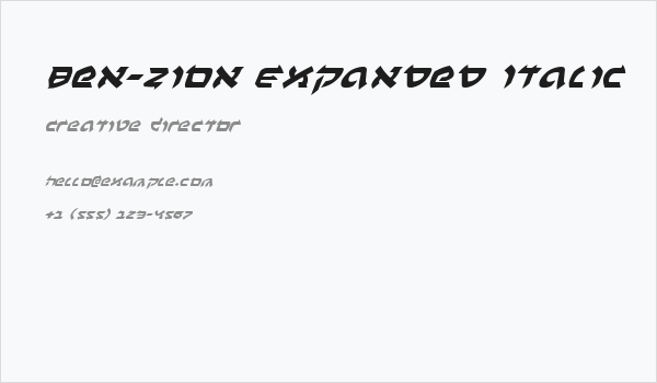 Ben-Zion Expanded Italic Business Card