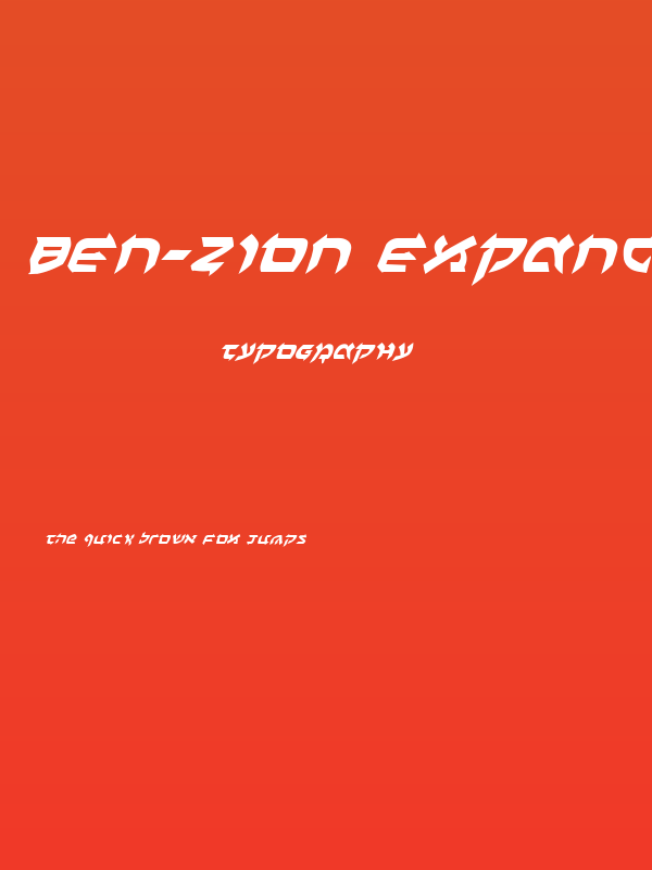 Ben-Zion Expanded Italic Poster