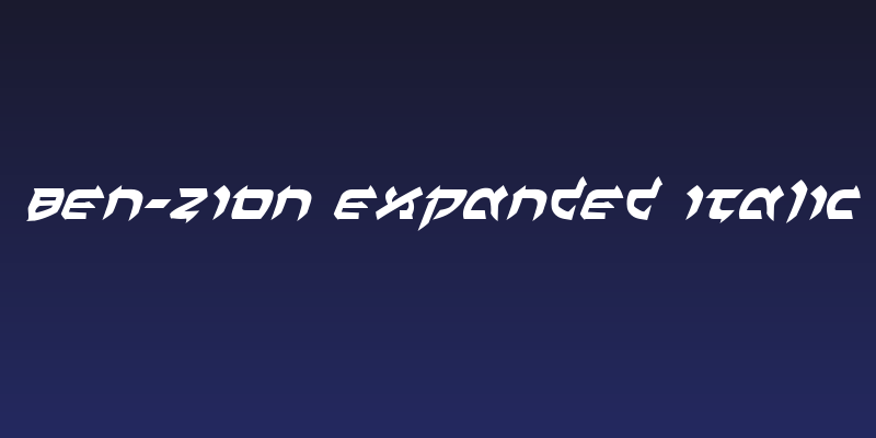 Ben-Zion Expanded Italic Social Header