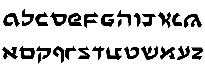 Ben-Zion Expanded Font LOWERCASE