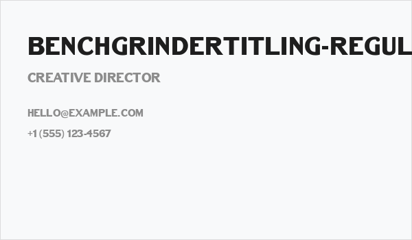 BenchGrinderTitling-Regular Business Card