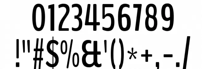 BenchNine Bold Font OTHER CHARS