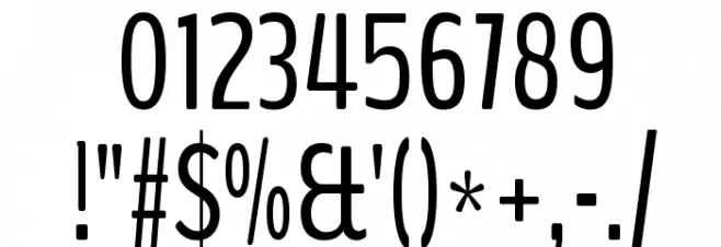 BenchNine Regular Font OTHER CHARS