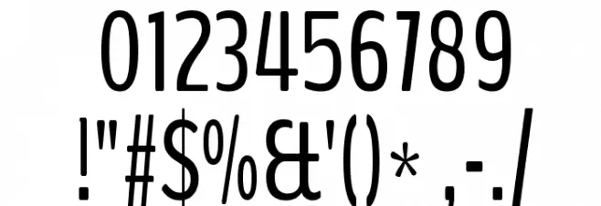 BenchNine Regular Font OTHER CHARS