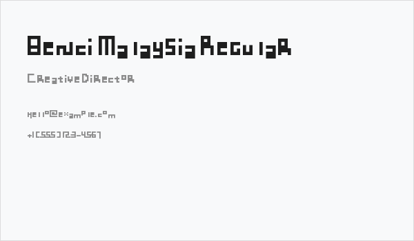 Benci Malaysia Regular Business Card