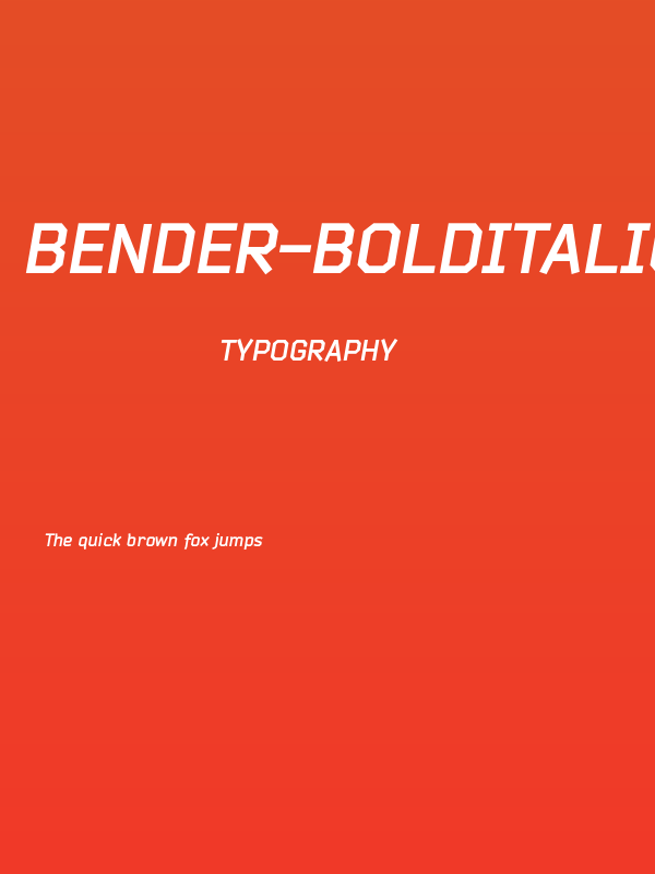 Bender-BoldItalic Poster