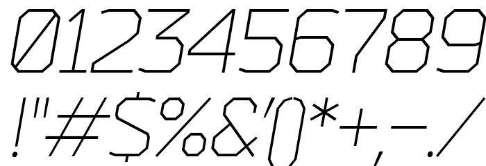 Bender-LightItalic Font OTHER CHARS