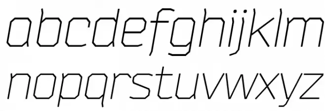 Bender-LightItalic फ़ॉन्ट लोअरकेस