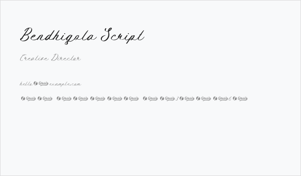 Bendhigola Script Business Card