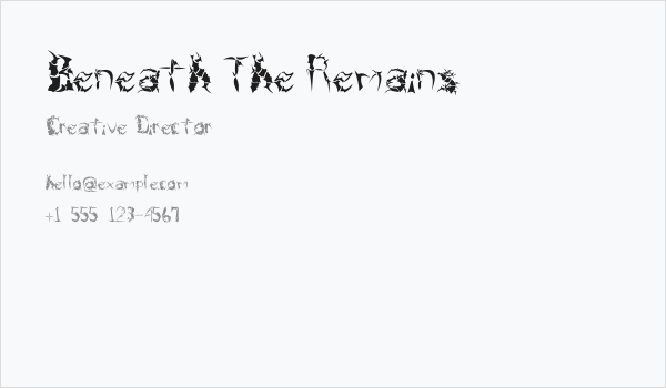 Beneath The Remains Business Card