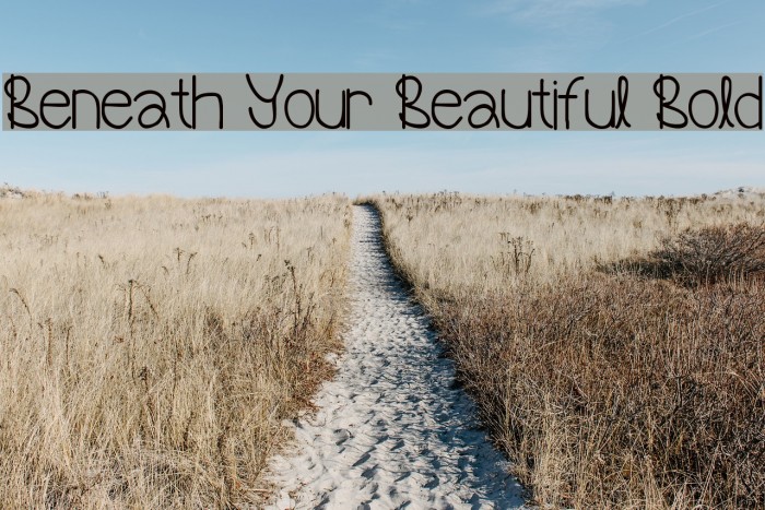 Beneath Your Beautiful Bold Example 1