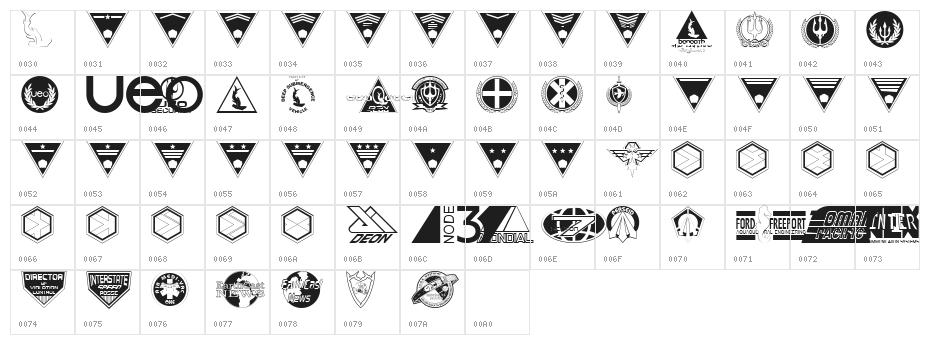 Beneath the Surface Dingbats Character Map