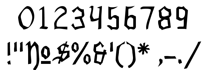 Benegraphic Font OTHER CHARS