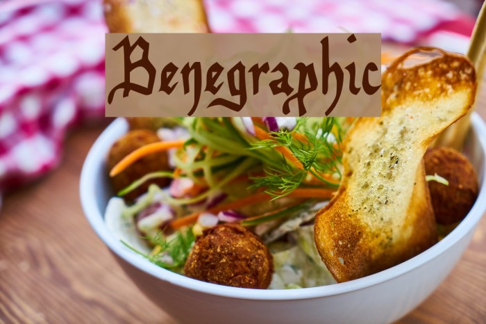 Benegraphic Font examples