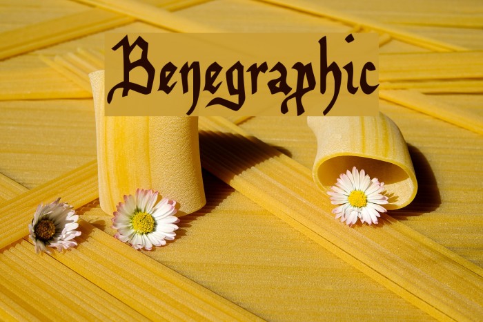 Benegraphic Font examples