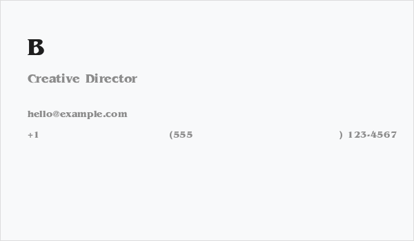 Benguiat-Bold Business Card