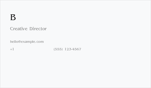 Benguiat-Light Business Card