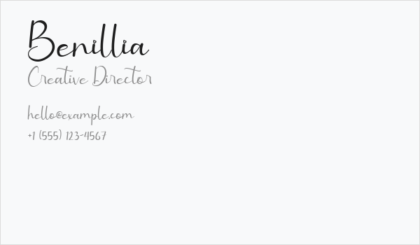 Benillia Business Card