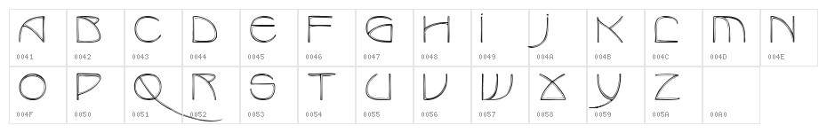 BenjaminCaps Medium Character Map