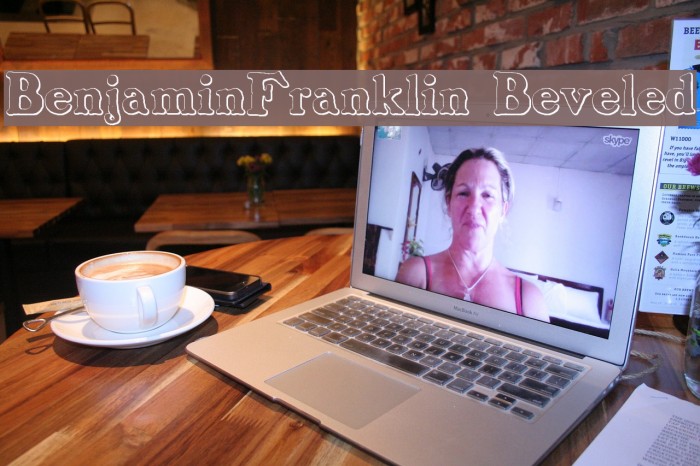 BenjaminFranklin Beveled Font examples