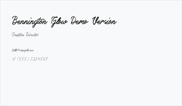 Bennington Glow Demo Version Business Card