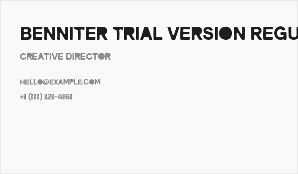 Benniter Trial Version Regular Business Card