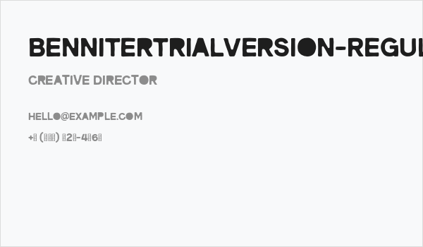 BenniterTrialVersion-Regular Business Card
