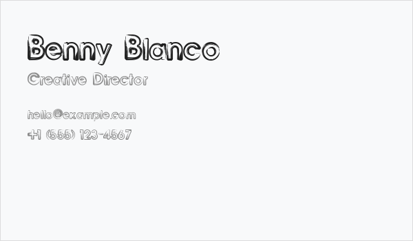 Benny Blanco Business Card