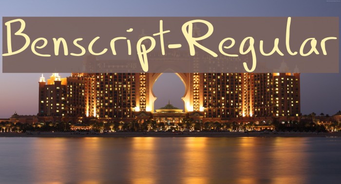 Benscript-Regular Font examples