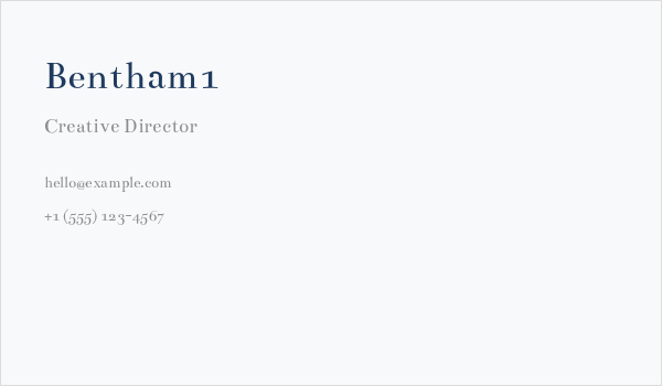 Bentham1 Business Card