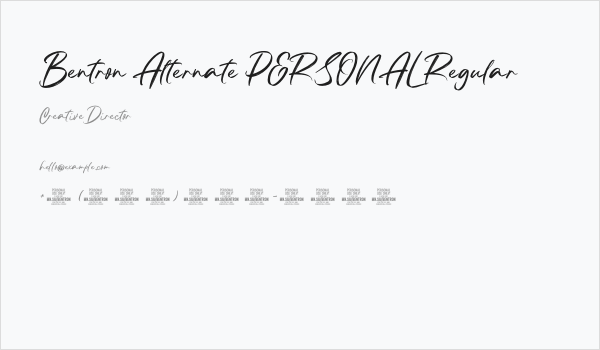 Bentron Alternate PERSONAL Regular Business Card