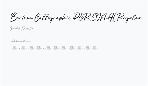 Bentron Calligraphic PERSONAL Regular Business Card
