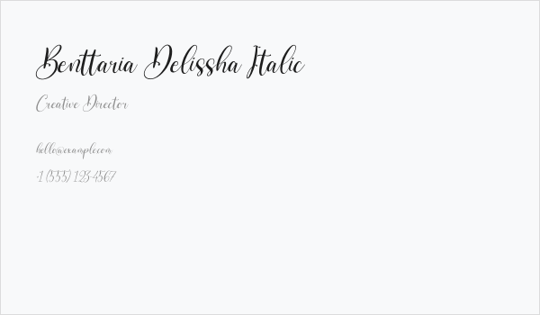Benttaria Delissha Italic Business Card
