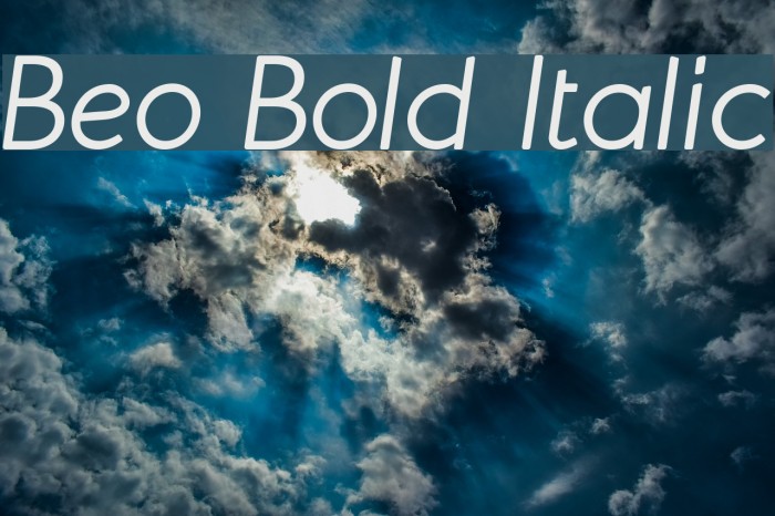 Beo Bold Italic Font examples